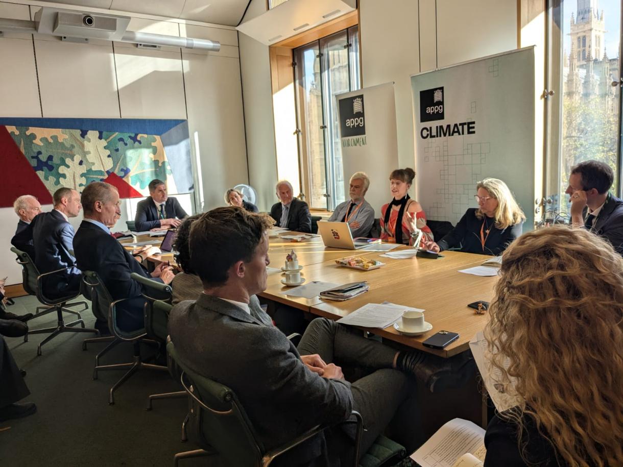 MPs, peers and scientists sit around a table