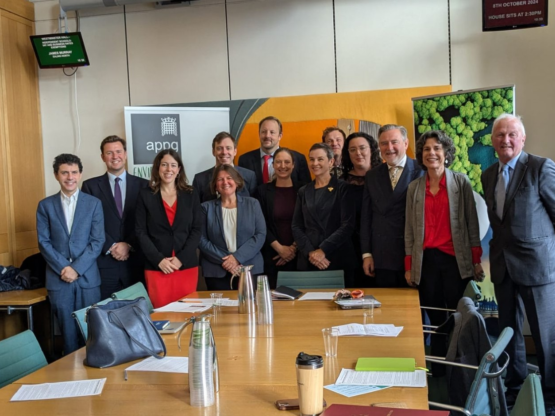 group of MPs and peers stand with Nature Minister Mary Creagh MP