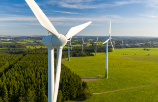 wind turbines and fields